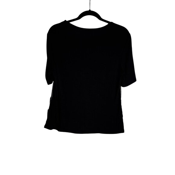 Boundary & Co. Black Fringe Top With Faux Leather Panels Size L - Picture 3 of 9